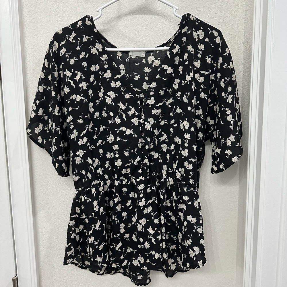 black & white blouse